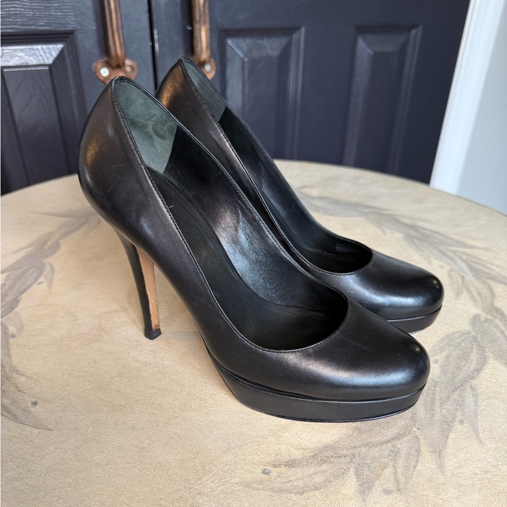 Cole Haan Black Leather Platform Pumps